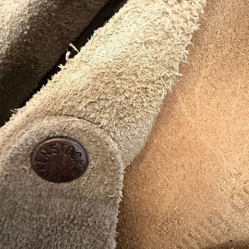 Men’s Birkenstock clogs clog Boston soft footbed size 50 Taupe Tan GUC size 17